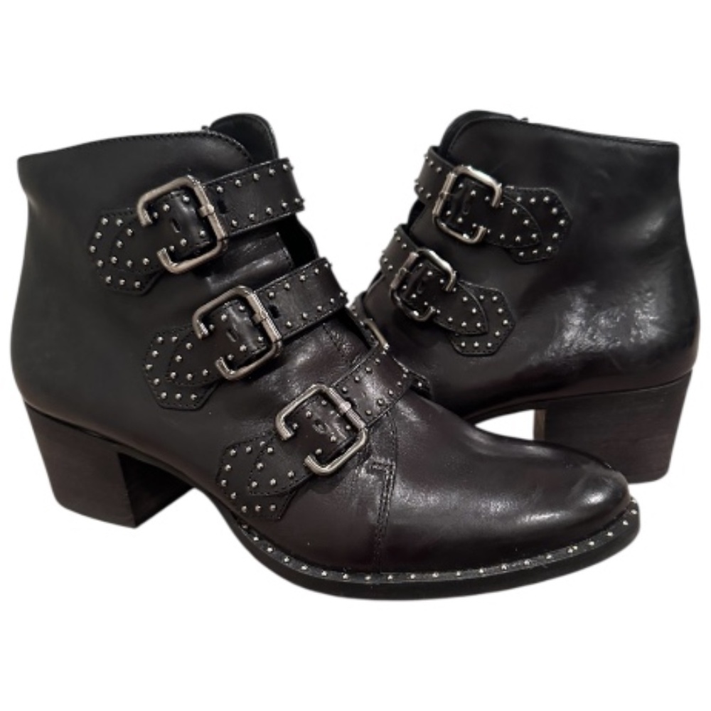 Paul Green SoHo Studded Leather Moto Ankle Boots | Women’s Size 7
